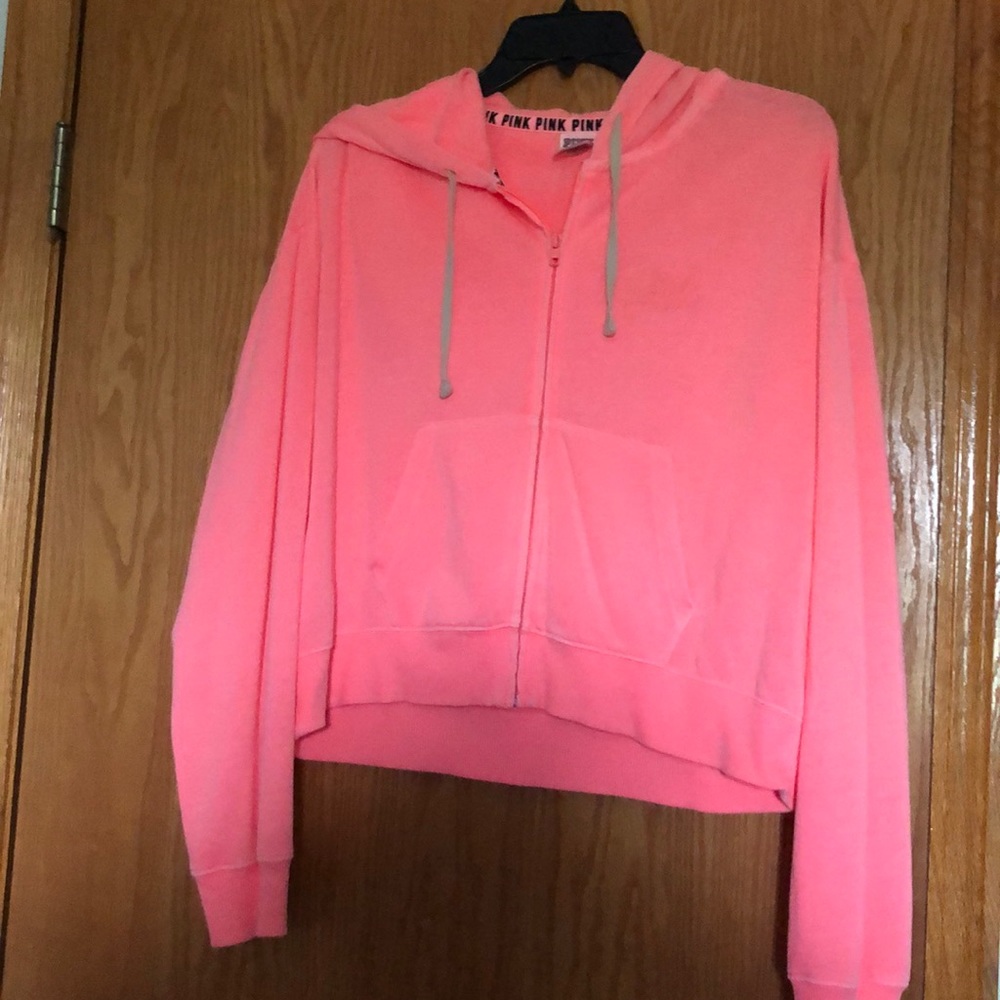 PINK sweatshirt zip jacket